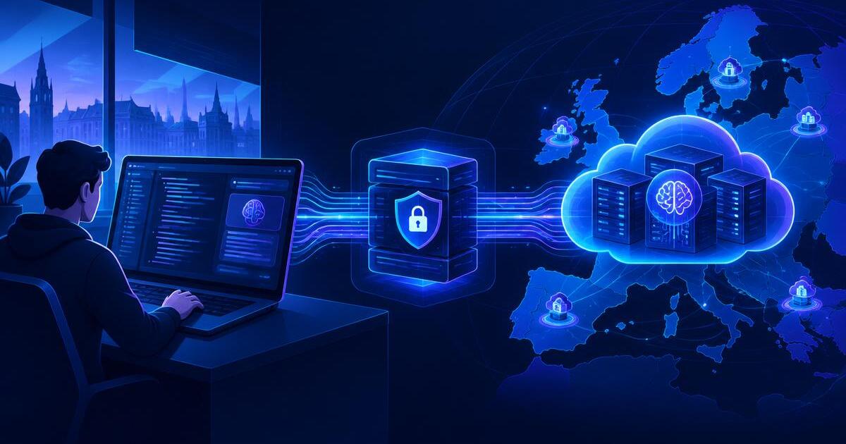 Developer coding through a controlled European Claude route
