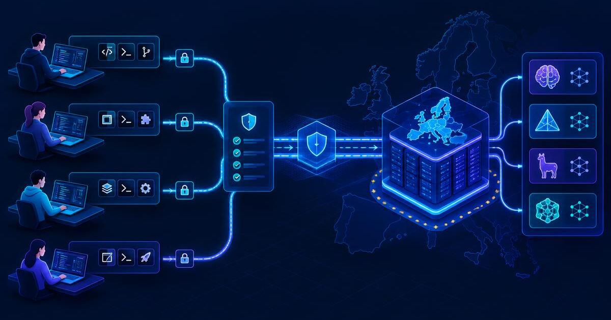 Coding tools connecting through controlled paths to European AI models